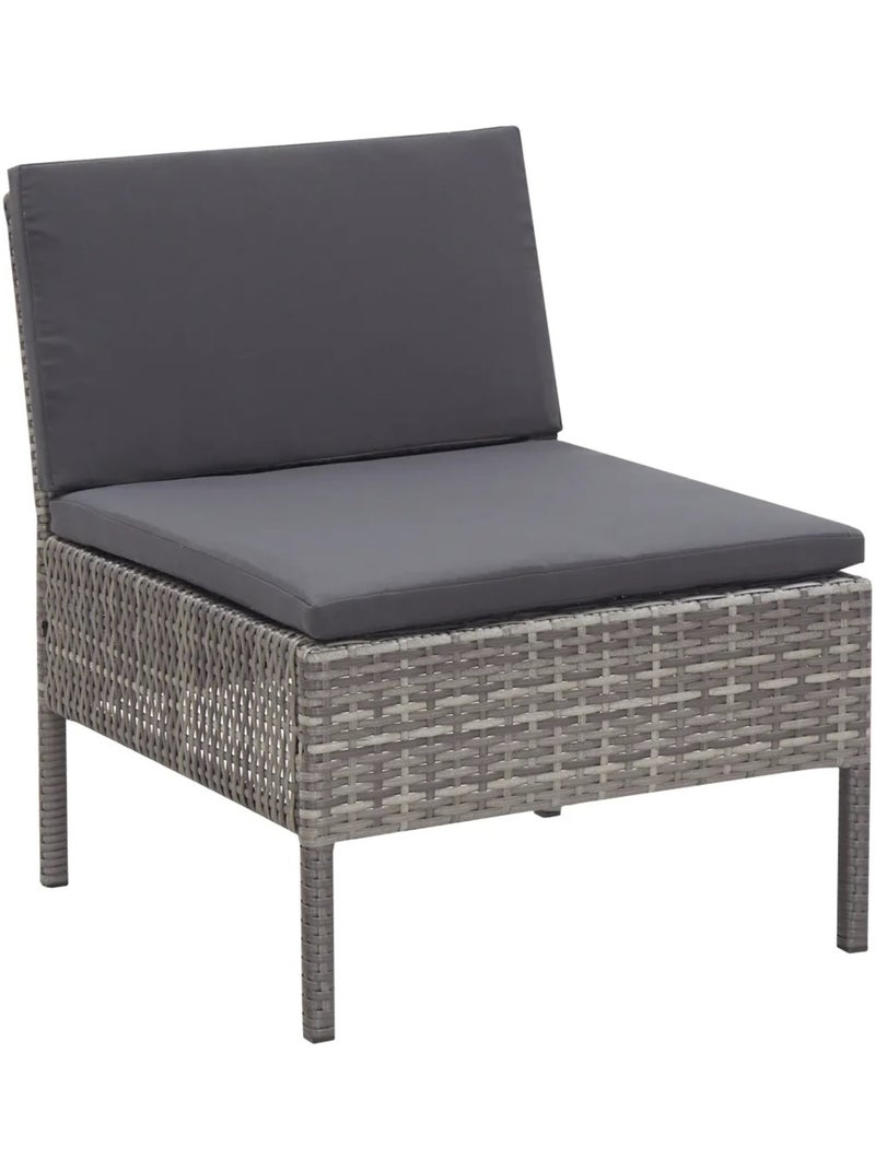Salon de jardin 5 pièces en résine tressée avec coussins Gris clair - Kiabi