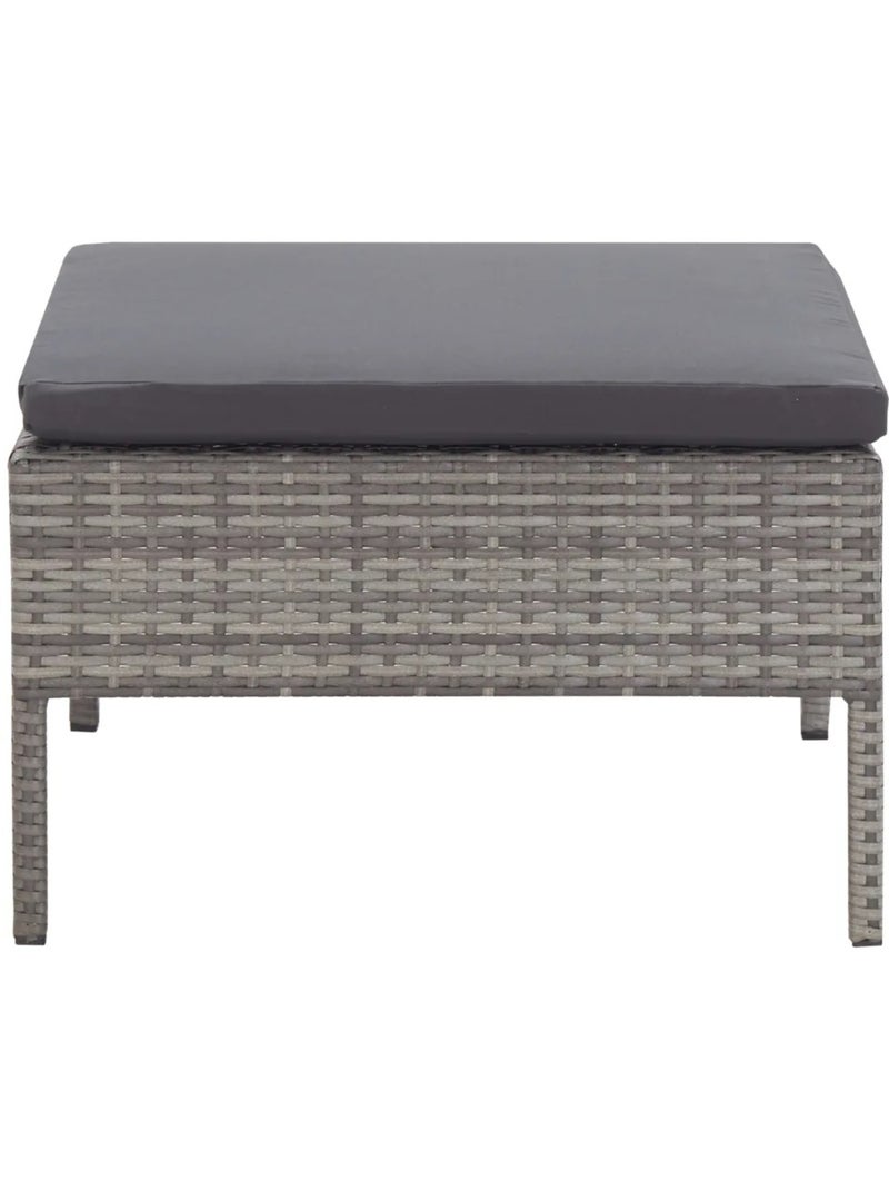 Salon de jardin 5 pièces en résine tressée avec coussins Gris clair - Kiabi