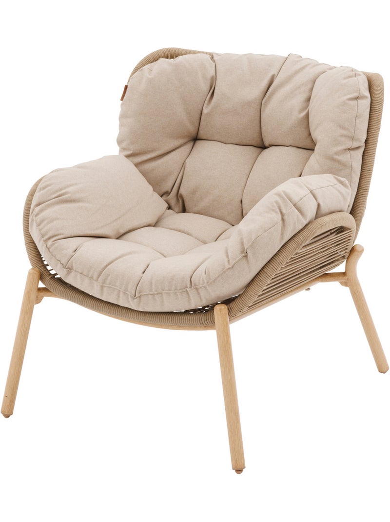 Salon de jardin 5 places en acier MELOANE Beige - Kiabi