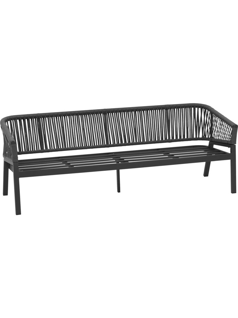 Salon de jardin 5 places en aluminium et corde tressée ORIENGO gris anthracite - Kiabi
