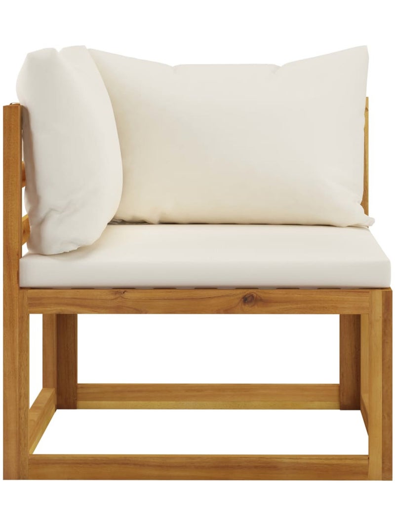Salon de jardin 8 pcs en acacia avec coussin Crème - Kiabi