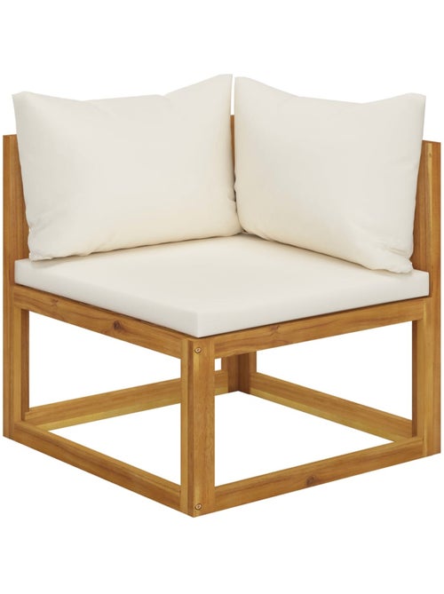 Salon de jardin 8 pcs en acacia avec coussin - Kiabi
