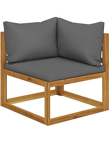 Salon de jardin 8 pcs en acacia avec coussin