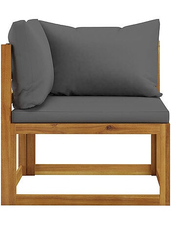 Salon de jardin 8 pcs en acacia avec coussin