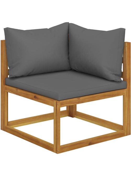 Salon de jardin 8 pcs en acacia avec coussin - Kiabi