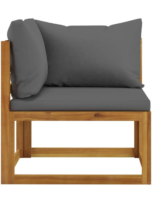 Salon de jardin 8 pcs en acacia avec coussin - Kiabi