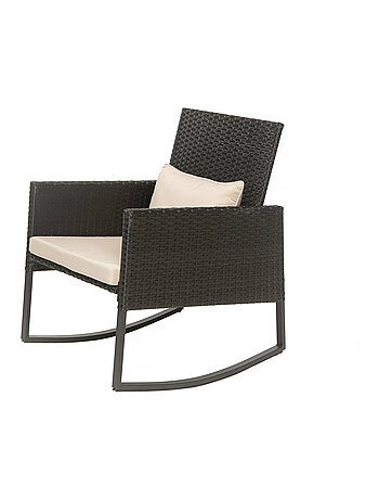 Salon de jardin a bascule en résine tressée