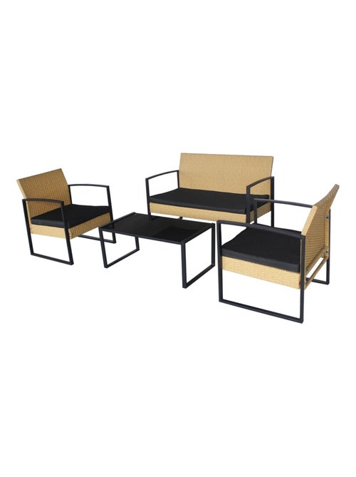 Salon de jardin Alicante 4 places effet cannage - Kiabi