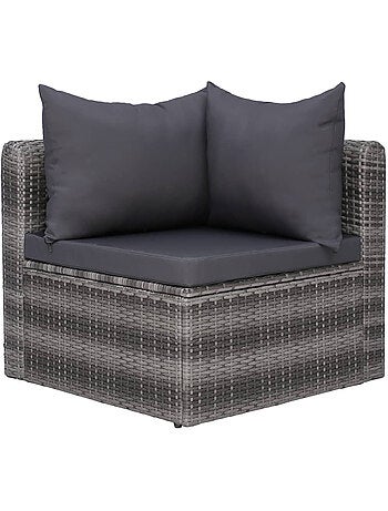 Salon de jardin avec coussin, résine tressée