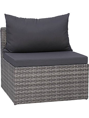 Salon de jardin avec coussin, résine tressée