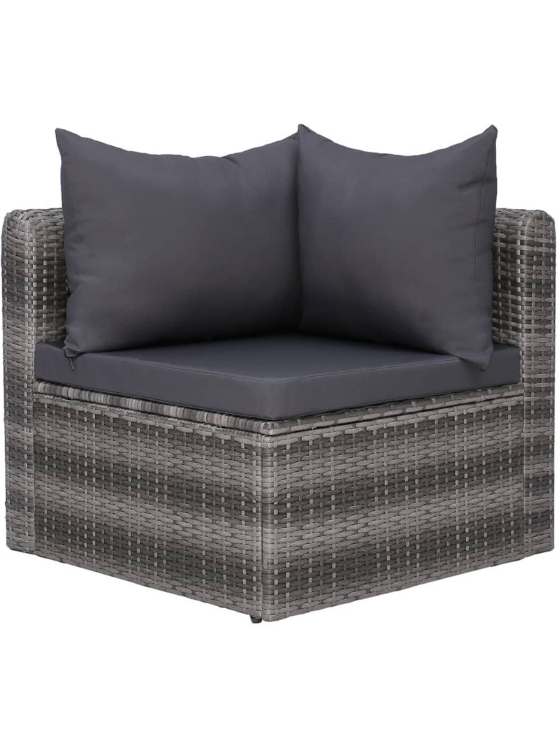 Salon de jardin avec coussin, résine tressée Gris clair - Kiabi