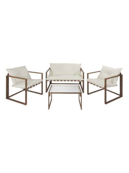 Salon de jardin avec fauteuils et table basse 4 places HALDEN - Kiabi Salon de jardin avec fauteuils et table basse 4 places HALDEN - Kiabi