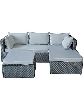 Salon de jardin bas en résine tressée