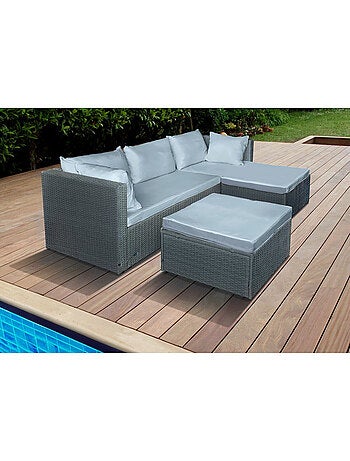 Salon de jardin bas en résine tressée