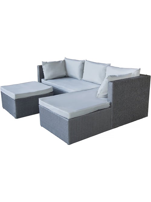 Salon de jardin bas en résine tressée - Kiabi