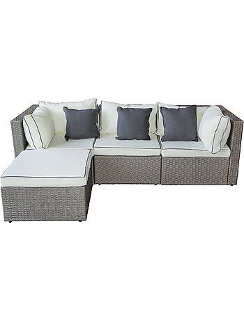 Salon de jardin bas en résine tressée