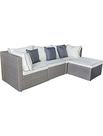 Salon de jardin bas en résine tressée