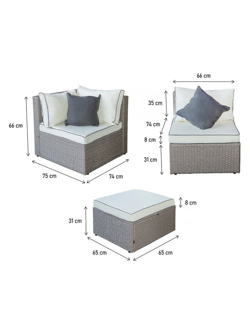 Salon de jardin bas en résine tressée - Kiabi