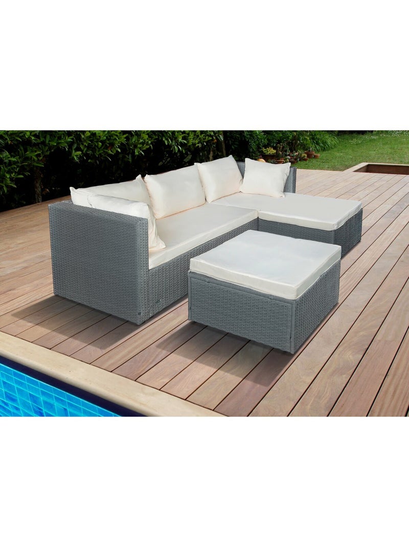 Salon de jardin bas en résine tressée Gris clair - Kiabi