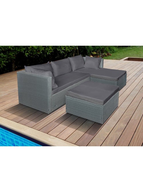 Salon de jardin bas en résine tressée - Kiabi