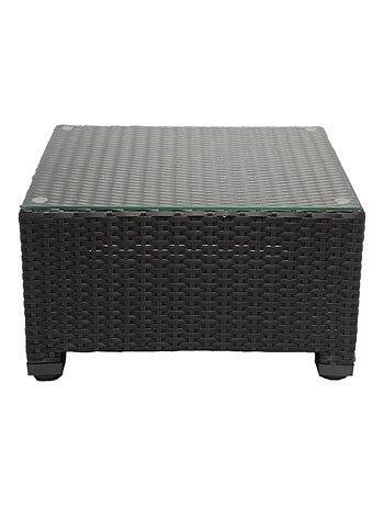 Salon de Jardin Corfou Résine tressée - Noir /Noir