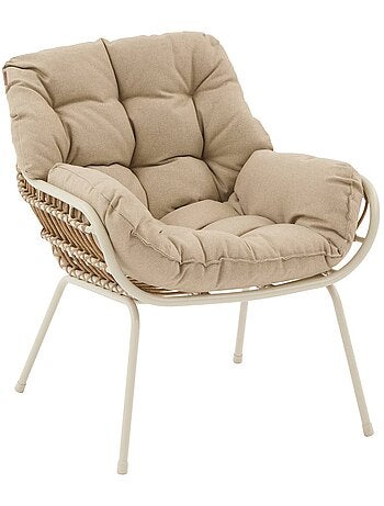 Salon de jardin duo 2 places corde tressée coussins capitonnés PAOPAO