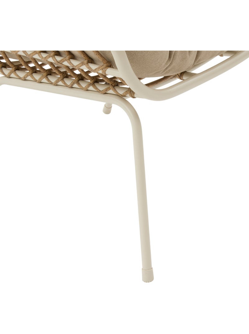 Salon de jardin duo 2 places corde tressée coussins capitonnés PAOPAO Beige argile - Kiabi
