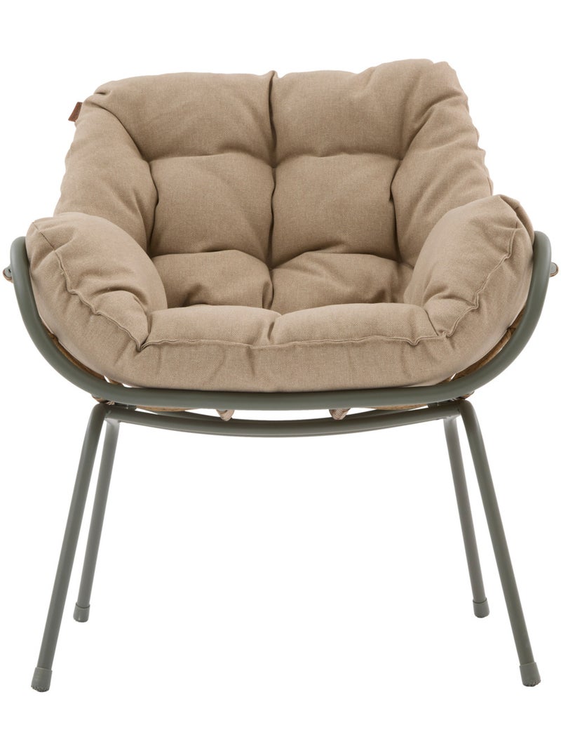 Salon de jardin duo 2 places corde tressée coussins capitonnés PAOPAO Vert clair - Kiabi