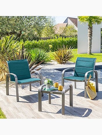 Salon de jardin duo 2 places en aluminium ELYN