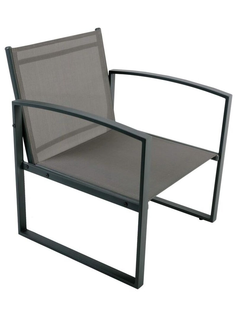 Salon de jardin duo en textaline Madrid Gris foncé - Kiabi