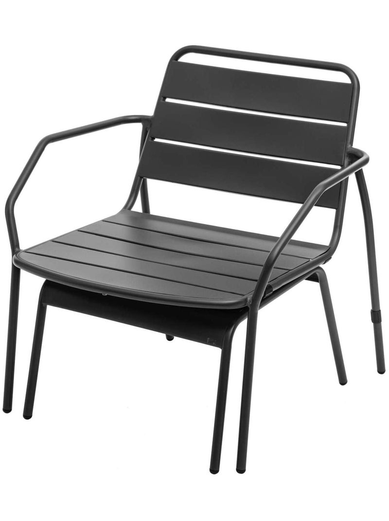 Salon de jardin duo relax Phuket 2 places Gris foncé - Kiabi