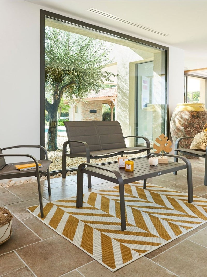 Salon de jardin Elyn en aluminium et texaline Gris foncé - Kiabi