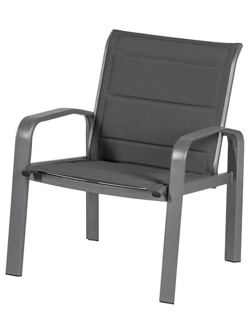 Salon de jardin Elyn en aluminium et texaline Gris foncé - Kiabi