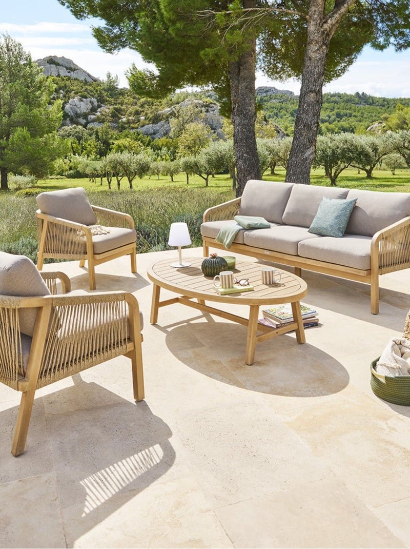 Salon de jardin en acacia 5 places PAPOUASIE Marron - Kiabi