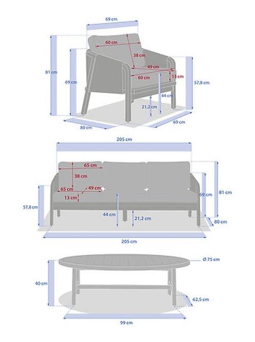 Salon de jardin en acacia 5 places PAPOUASIE - Kiabi