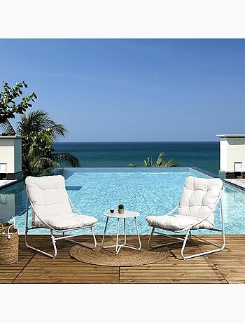 Salon de jardin en acier 2 places ANTIBES