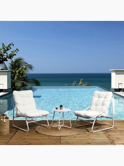 Salon de jardin en acier 2 places ANTIBES - Kiabi