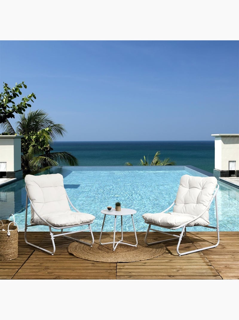 Salon de jardin en acier 2 places ANTIBES Beige - Kiabi