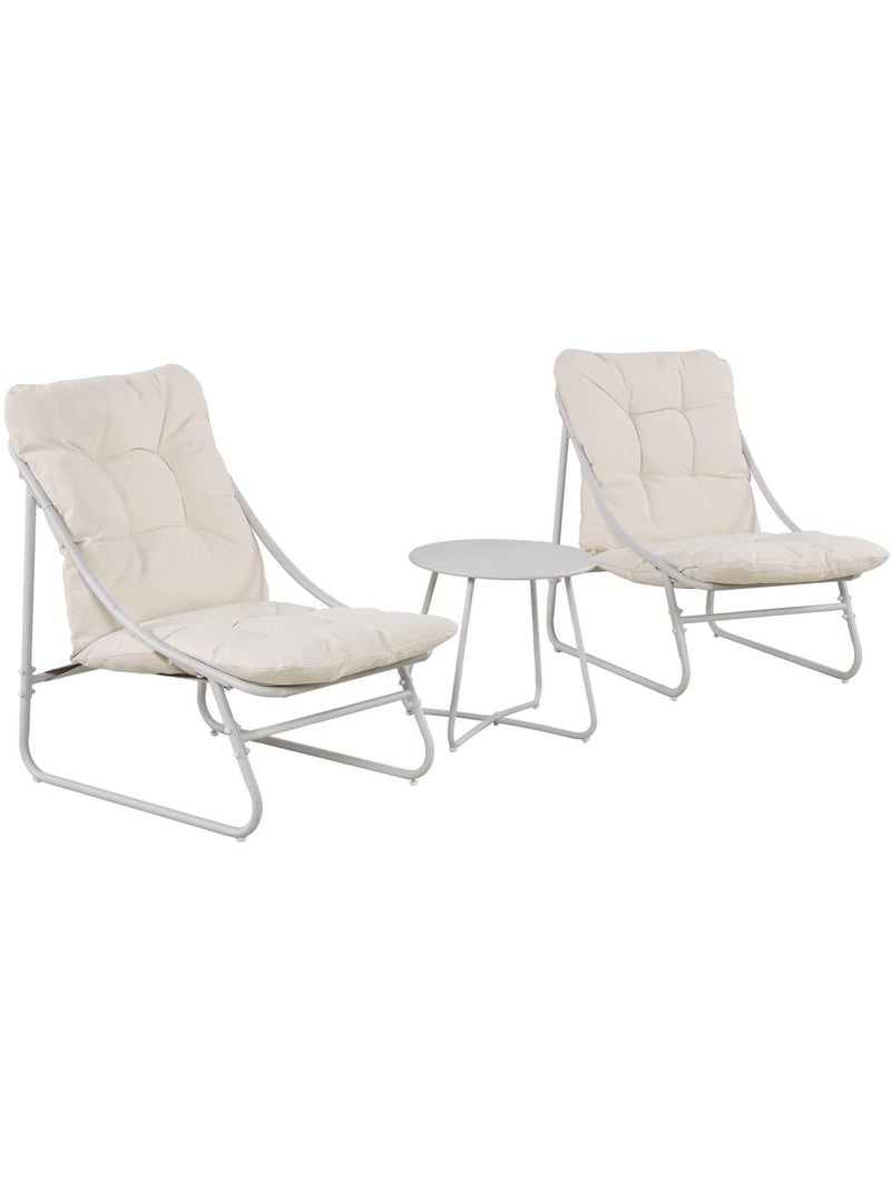 Salon de jardin en acier 2 places ANTIBES Beige - Kiabi