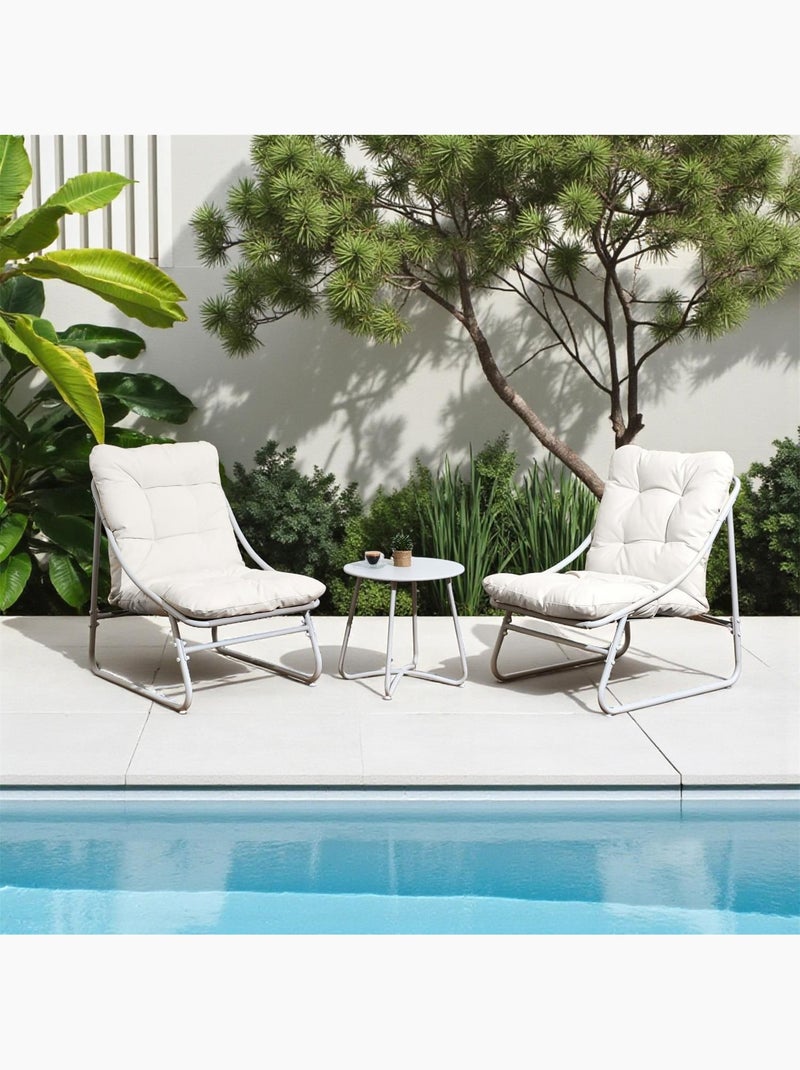 Salon de jardin en acier 2 places ANTIBES Beige - Kiabi
