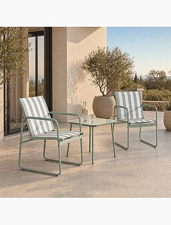 Salon de jardin en acier 2 places NICE