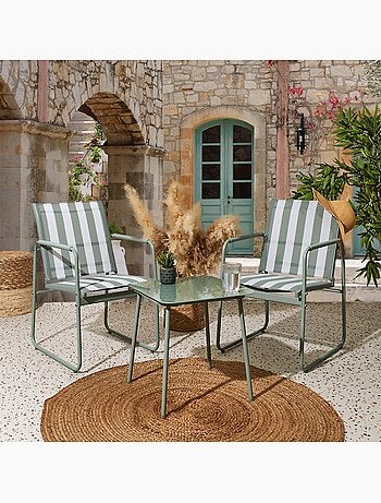 Salon de jardin en acier 2 places NICE