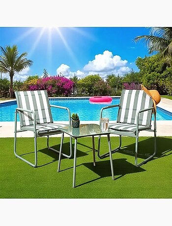 Salon de jardin en acier 2 places NICE