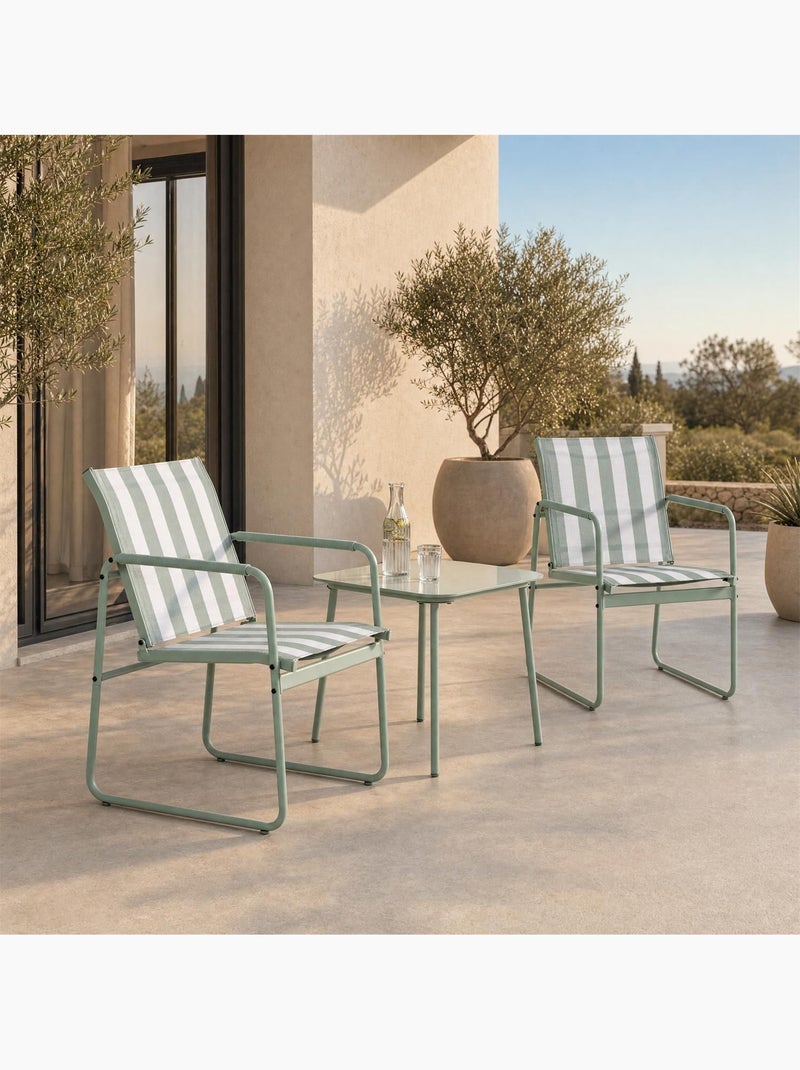 Salon de jardin en acier 2 places NICE Vert - Kiabi