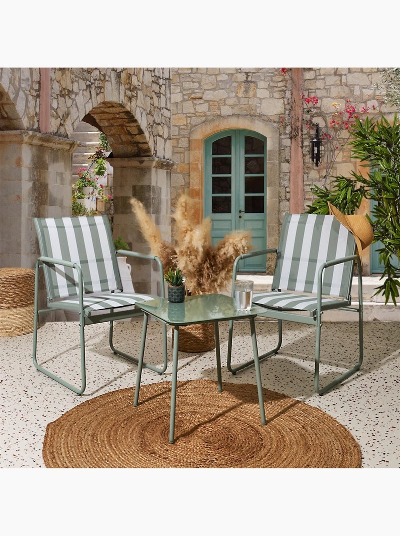 Salon de jardin en acier 2 places NICE Vert - Kiabi