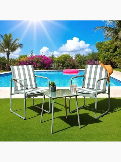 Salon de jardin en acier 2 places NICE - Kiabi
