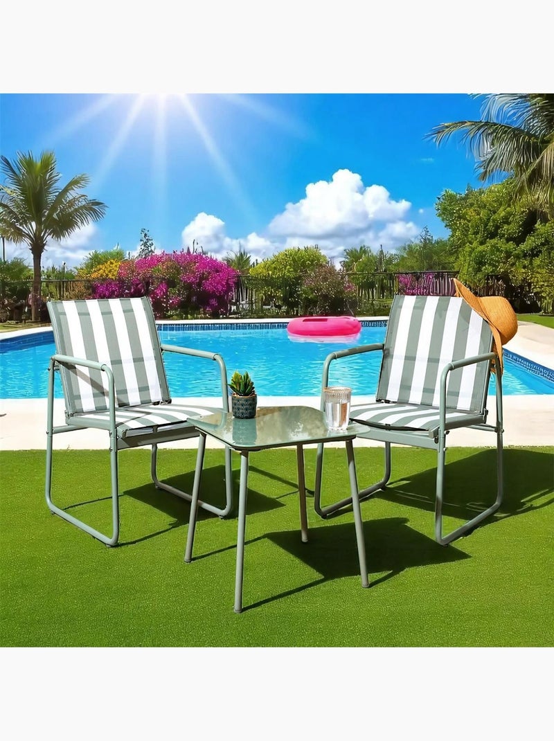 Salon de jardin en acier 2 places NICE Vert - Kiabi