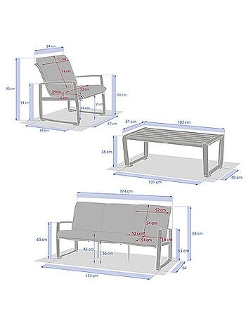 Salon de jardin en aluminium 5 places BOREANE