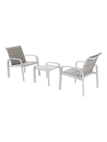 Salon de jardin en aluminium et texaline 2 places ELYN