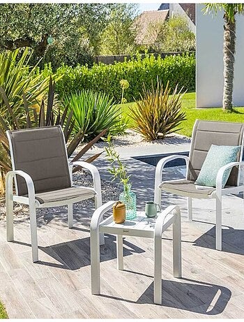 Salon de jardin en aluminium et texaline 2 places ELYN